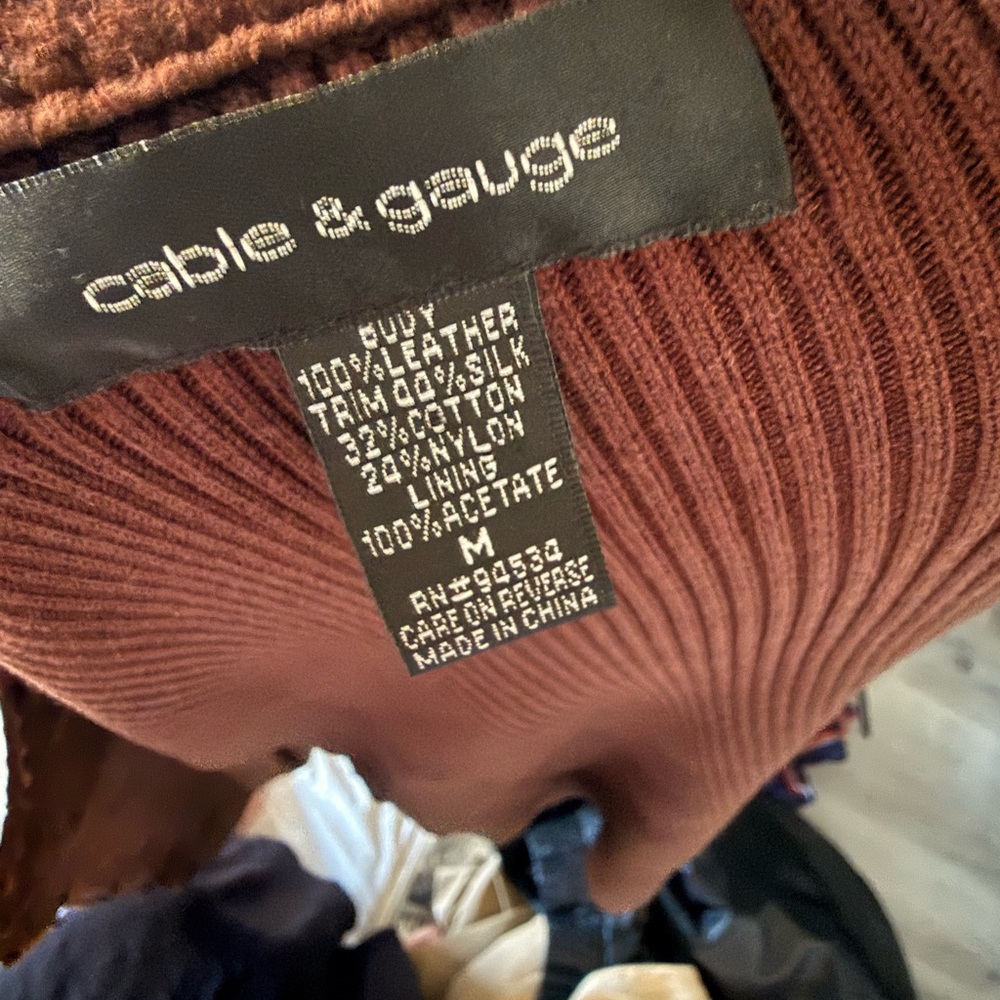 Cable & Gauge Rich Brown suede Leather Jacket - Picture 4 of 4